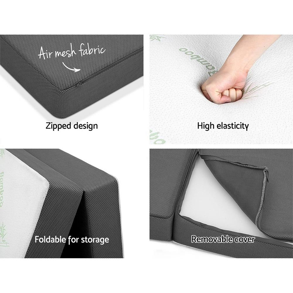 Bedding Folding Foam Portable Mattress Bamboo Fabric Fast shipping On sale