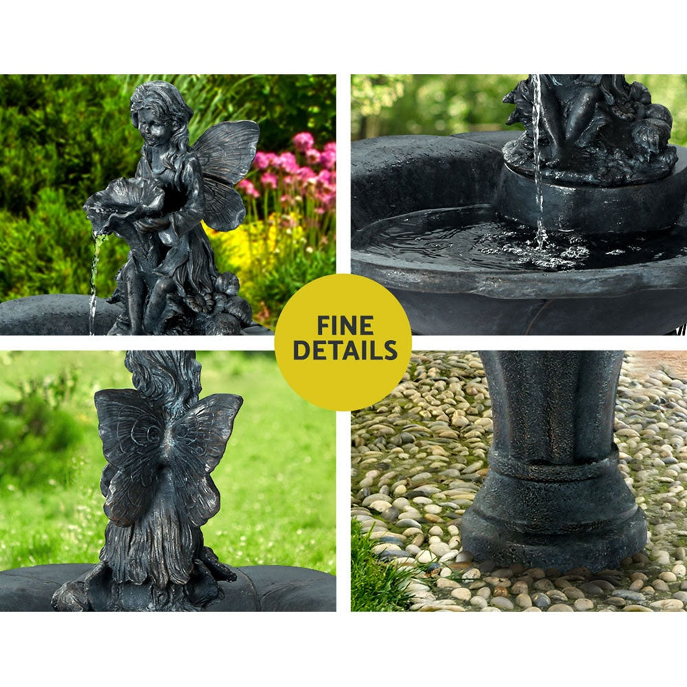 Gardeon Water Fountain Features Solar with LED Lights Outdoor Cascading Angel Decor Fast shipping On sale