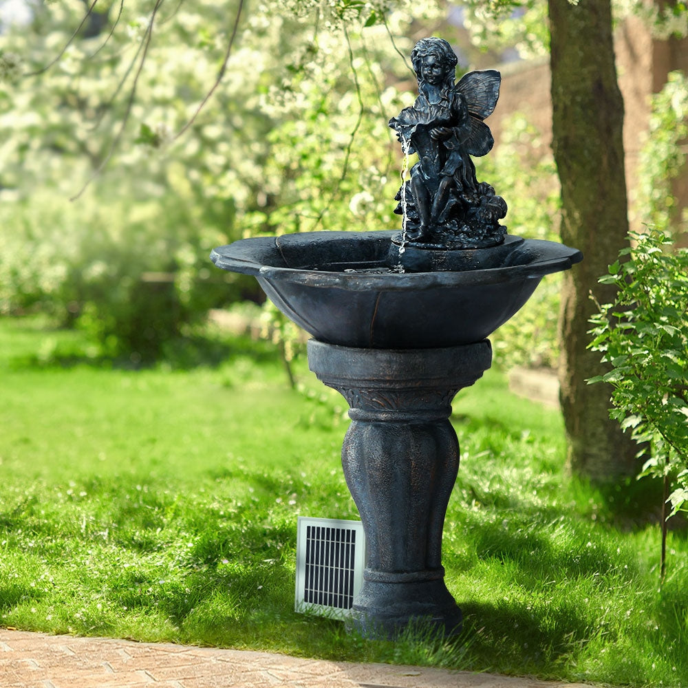 Gardeon Water Fountain Features Solar with LED Lights Outdoor Cascading Angel Decor Fast shipping On sale