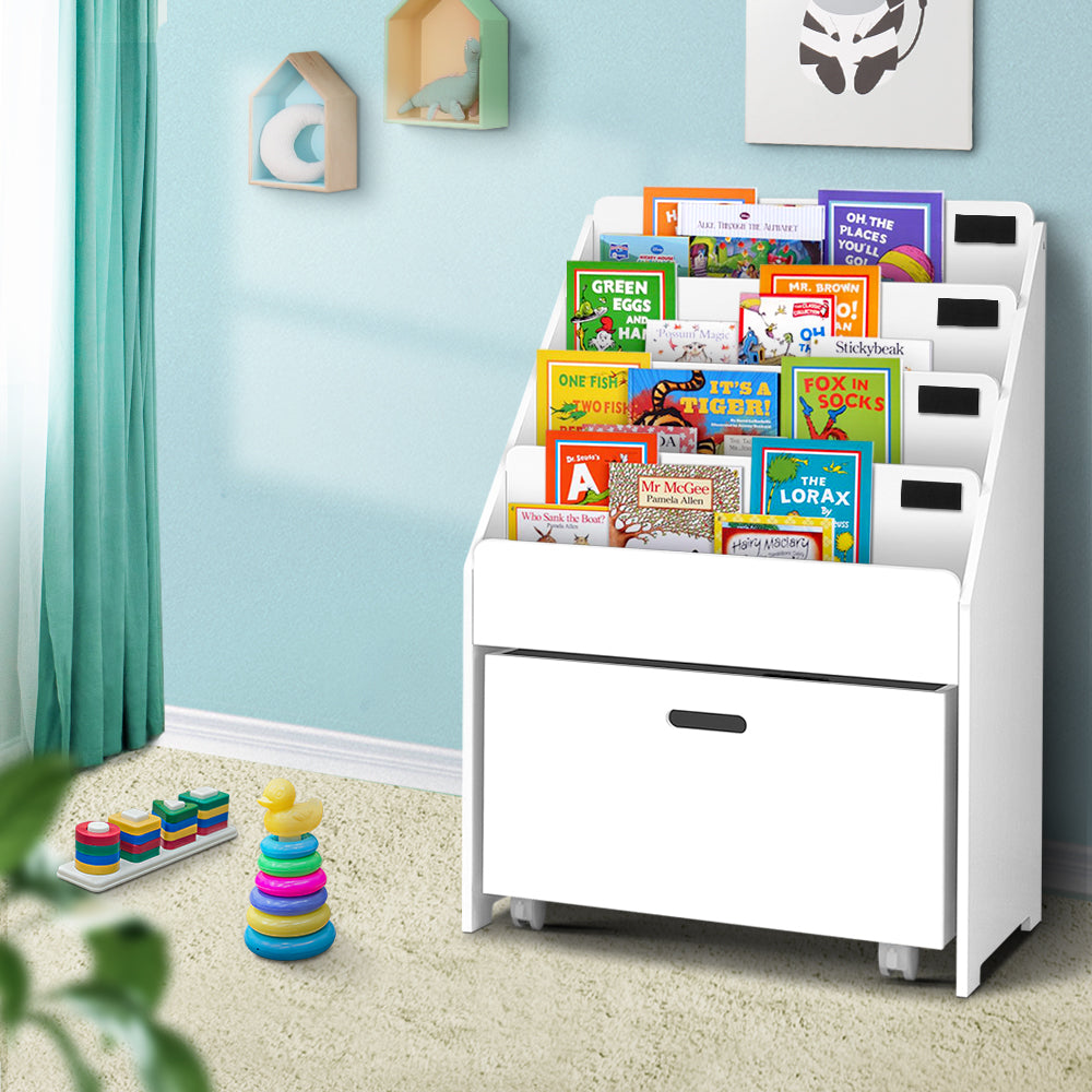 Kids Bookshelf Storage Organiser Bookcase Drawers Children Display Shelf Furniture Fast shipping On sale