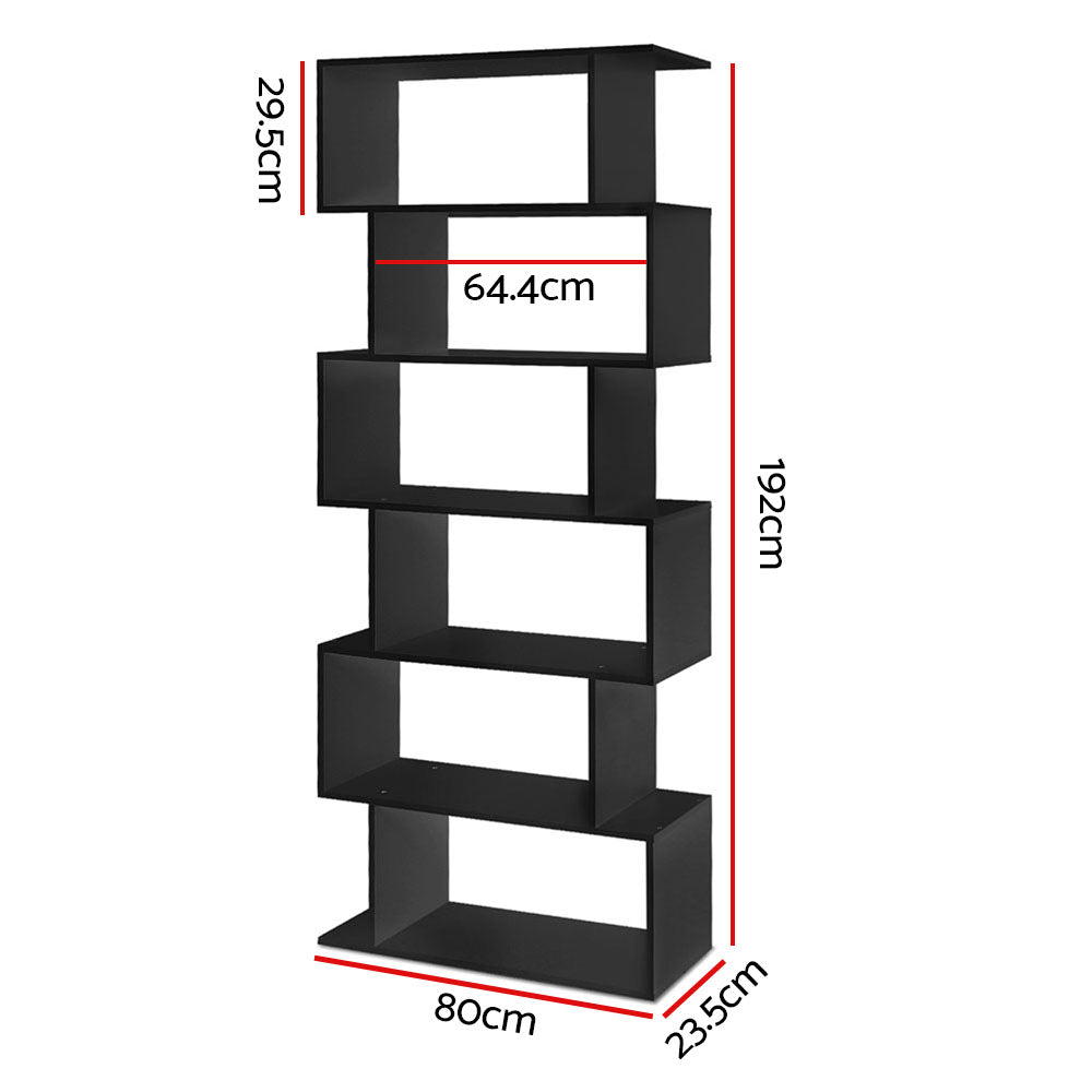 6 Tier Display Shelf - Black Bookcase Fast shipping On sale