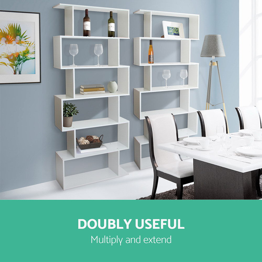 6 Tier Display Shelf - White Bookcase Fast shipping On sale