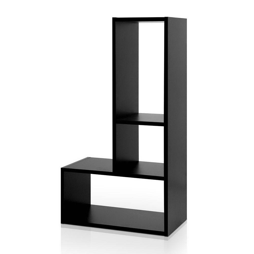 DIY L Shaped Display Shelf - Black Bookcase Fast shipping On sale