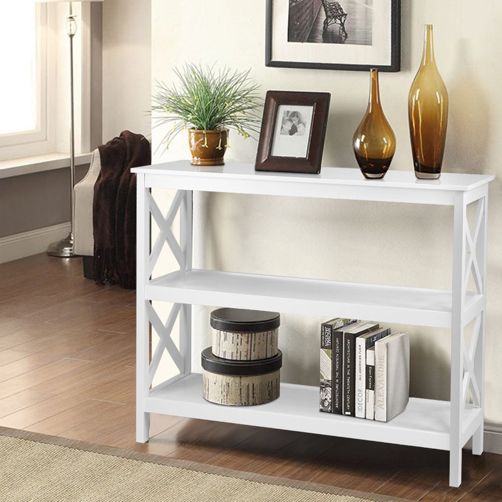 Wooden Storage Console Table - White Hall table Fast shipping On sale