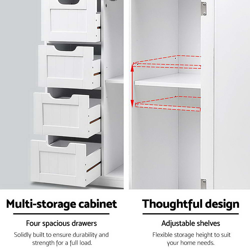 Bathroom Tallboy Storage Cabinet - White Fast shipping On sale