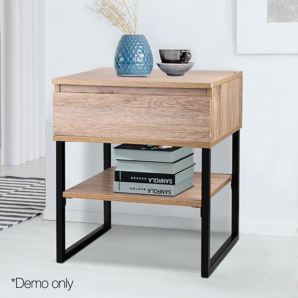 Chest Style Metal Bedside Table