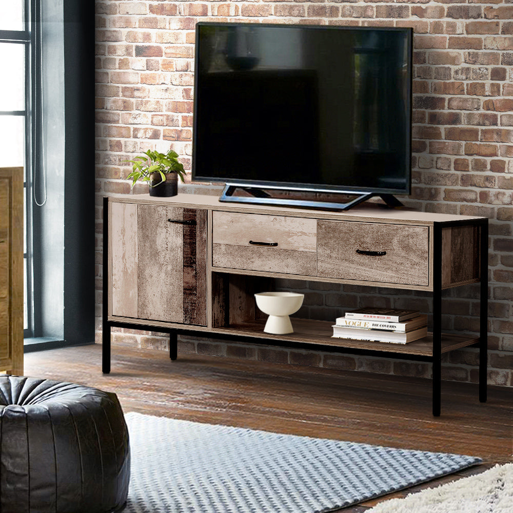 TV Stand Entertainment Unit Storage Cabinet Industrial Rustic Wooden 120cm Fast shipping On sale