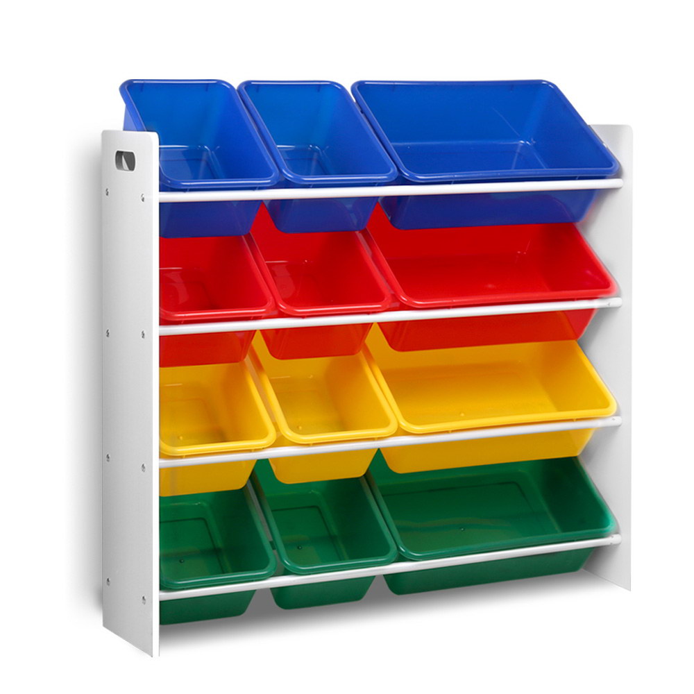12 Plastic Bins Kids Toy Organiser Box Bookshelf Storage Children Rack Furniture Fast shipping On sale