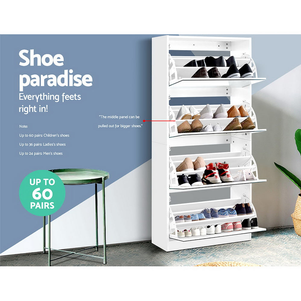 Shoe Cabinet Mirror Shoes Storage Rack Organiser 60 Pairs Cupboard Shelf Fast shipping On sale