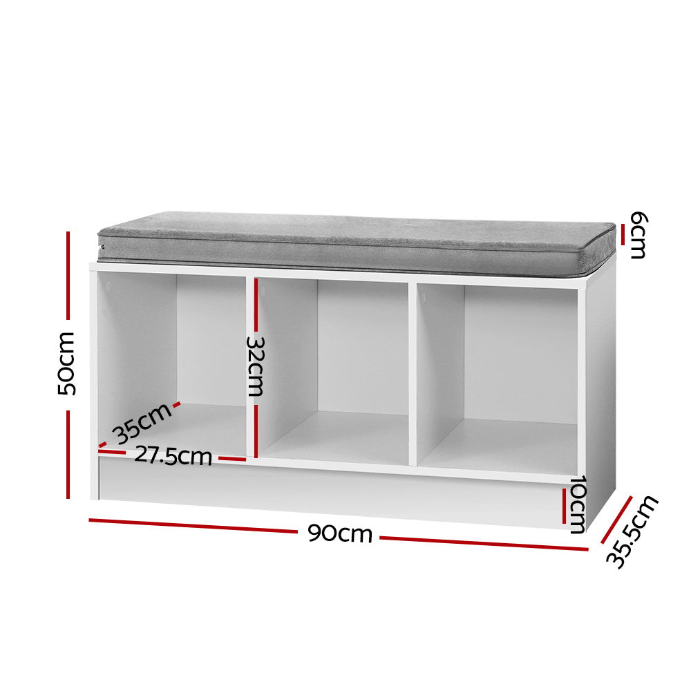 Shoe Cabinet Bench Shoes Organiser Storage Rack Shelf White Box Seat