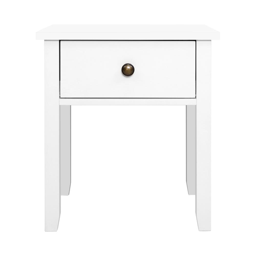 Bedside Tables Drawer Side Table Nightstand White Storage Cabinet Lamp Fast shipping On sale