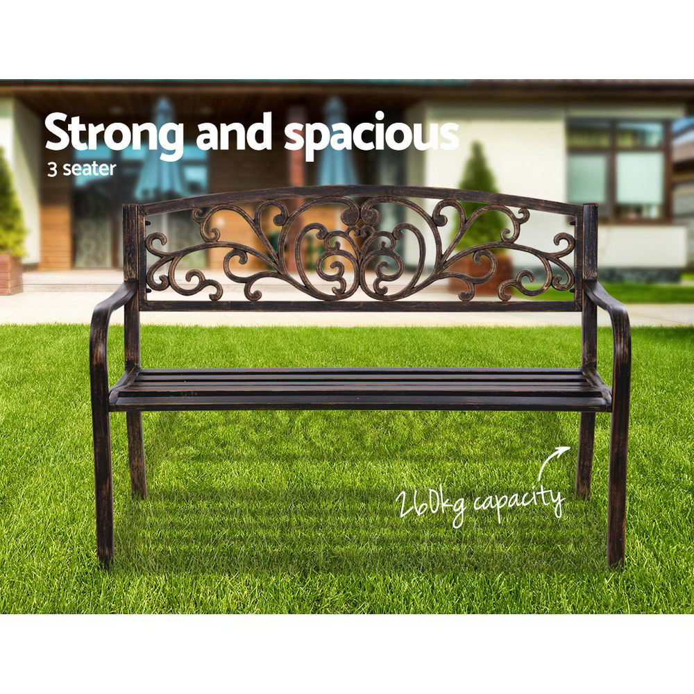 Cast Iron Garden Bench - Bronze