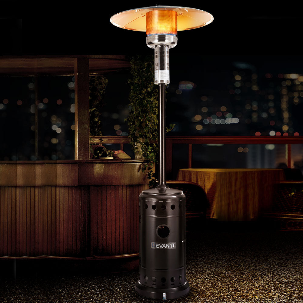 Devanti Portable Gas Patio Heater - Black and Silver Heaters Fast shipping On sale