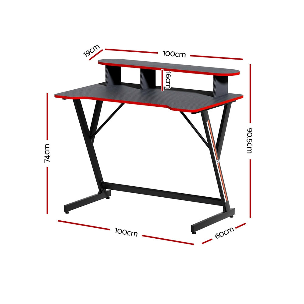 Gaming Desk Computer Desks Table 2-Tiers Storage Study Home Ofiice 100CM Office Fast shipping On sale