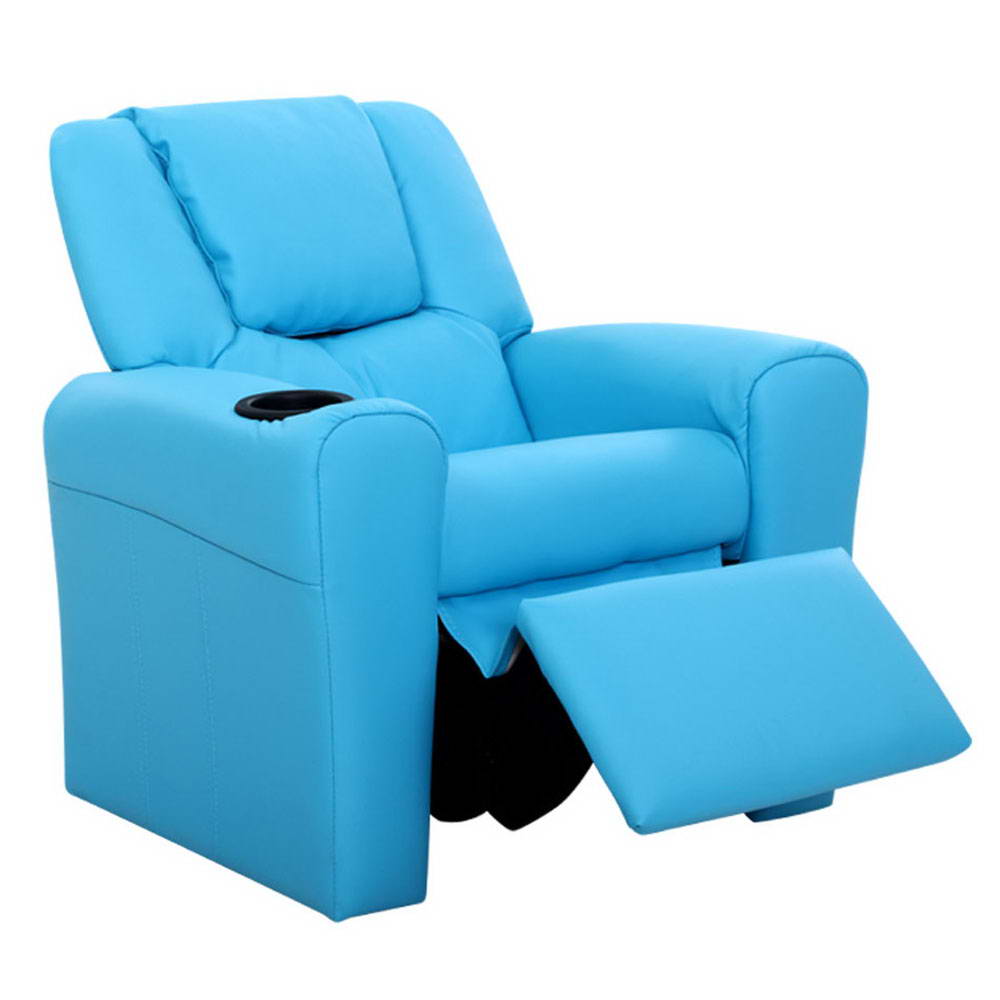 Kids Recliner Chair Blue PU Leather Sofa Lounge Couch Children Armchair Furniture Fast shipping On sale