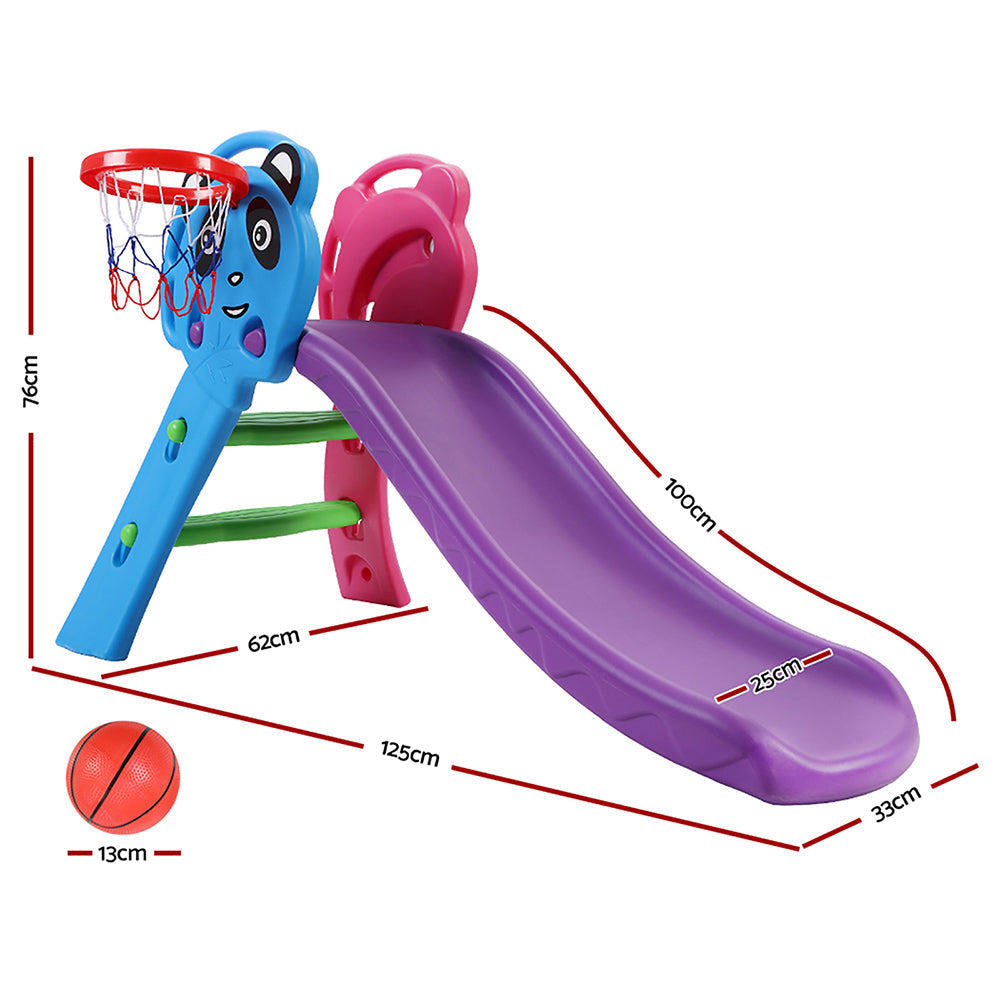 Kids Slide with Basketball Hoop Outdoor Indoor Playground Toddler Play Furniture Fast shipping On sale