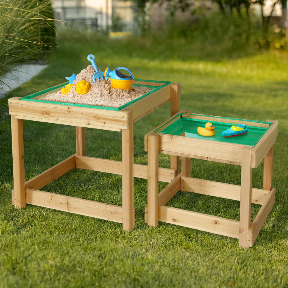 Kids Sandpit Sand and Water Wooden Table with Cover Outdoor Pit Toys Fast shipping On sale