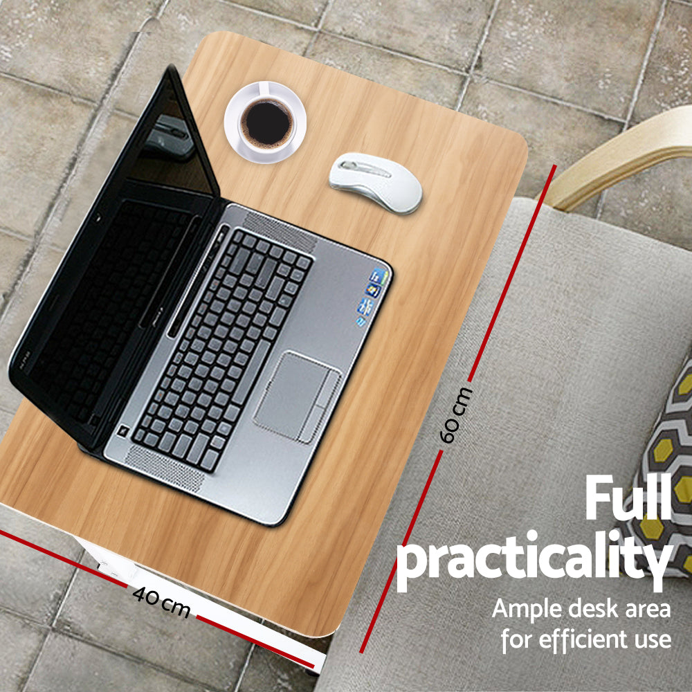 Laptop Table Desk Portable - Light Wood Office Fast shipping On sale