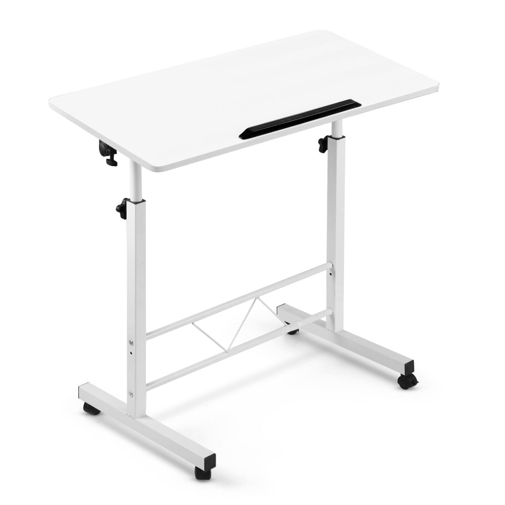 Portable Mobile Laptop Desk Notebook Computer Height Adjustable Table Sit Stand Study Office Work White Fast shipping On sale