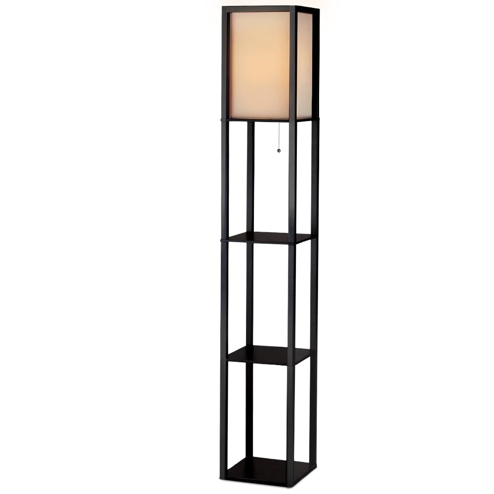 Led Floor Lamp Shelf Vintage Wood Standing Light Reading Storage Bedroom Fast shipping On sale