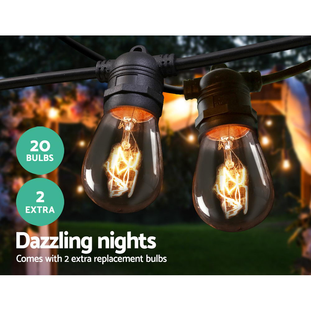 20m Festoon String Lights Christmas Bulbs Party Wedding Garden Fast shipping On sale