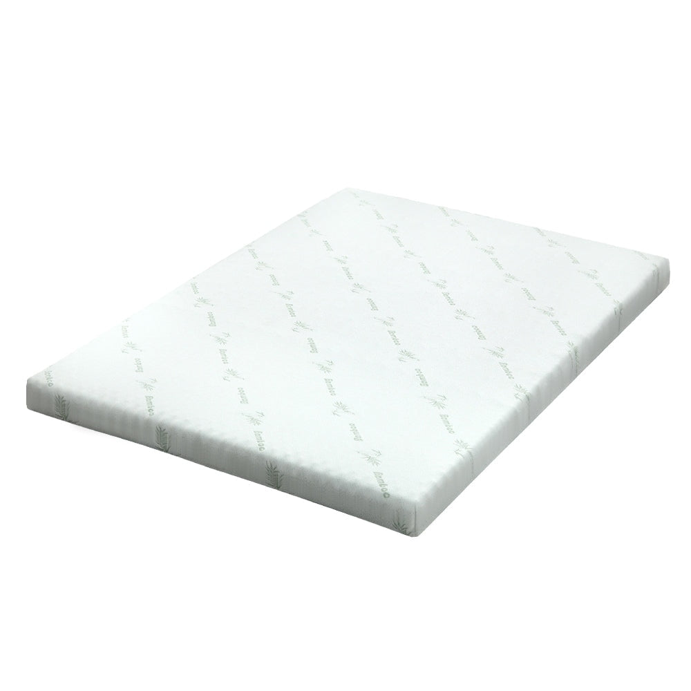 Bedding Cool Gel Memory Foam Mattress Topper w/Bamboo Cover 10cm - Queen