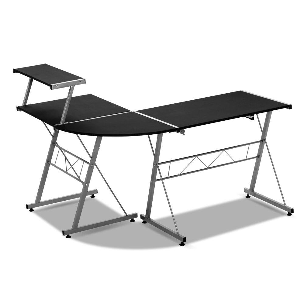 Corner Metal Pull Out Table Desk - Black Office Fast shipping On sale