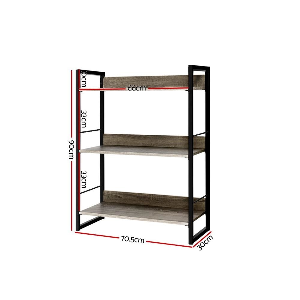Bookshelf Display Shelves Metal Bookcase Wooden Book Shelf Wall Storage Fast shipping On sale
