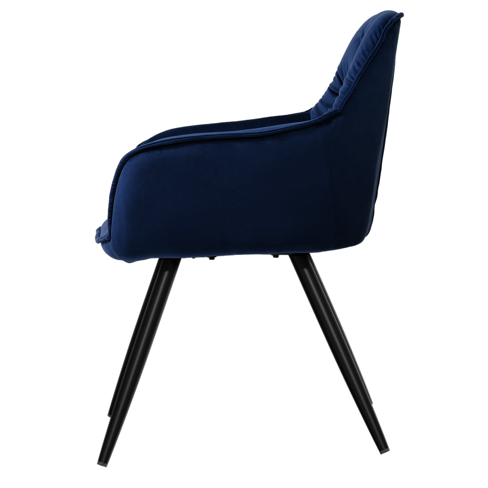 Artiss Set of 2 Calivia Dining Chairs Kitchen Upholstered Velvet Blue Chair Fast shipping On sale