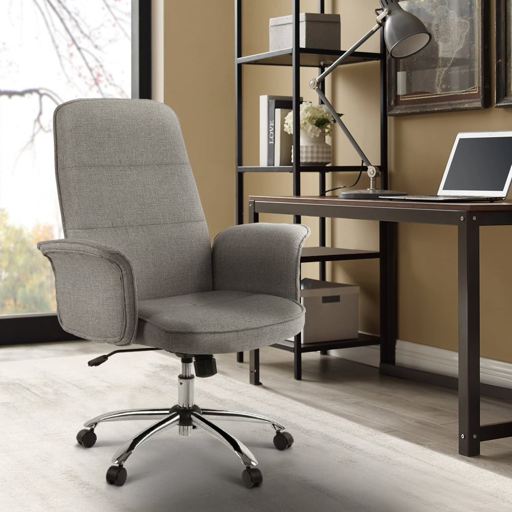 Modern Fabric Medium Back Computer Working Office Task Chair - Grey