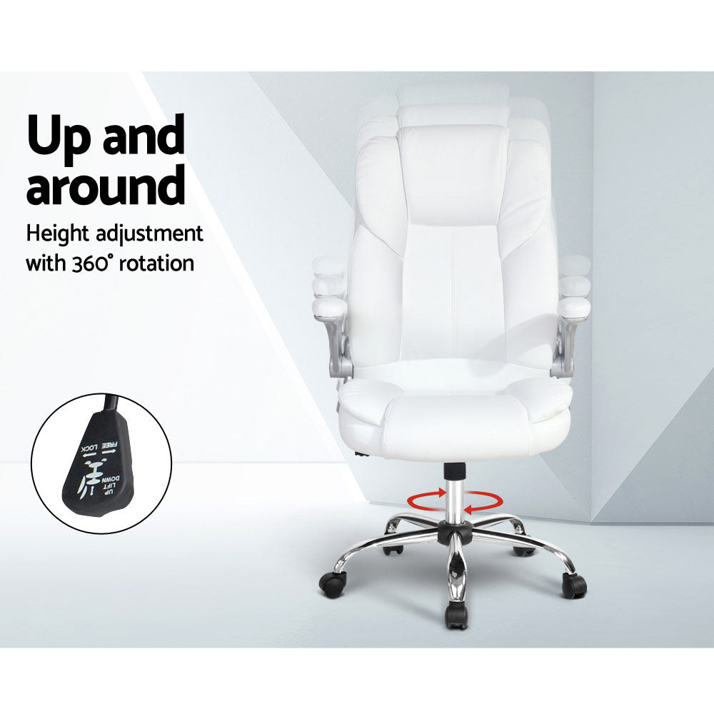 PU Leather Executive Office Desk Chair - White