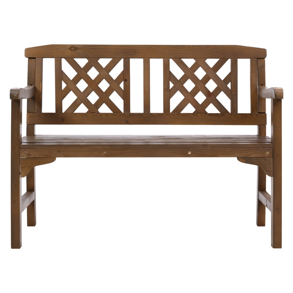 Wooden Garden Bench 2 Seat Patio Furniture Timber Outdoor Lounge Chair Natural Fast shipping On sale