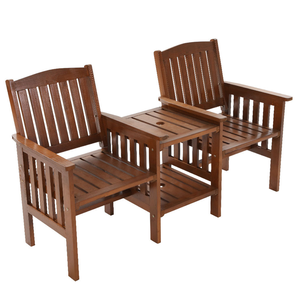 Garden Bench Chair Table Loveseat Wooden Outdoor Furniture Patio Park Brown Fast shipping On sale