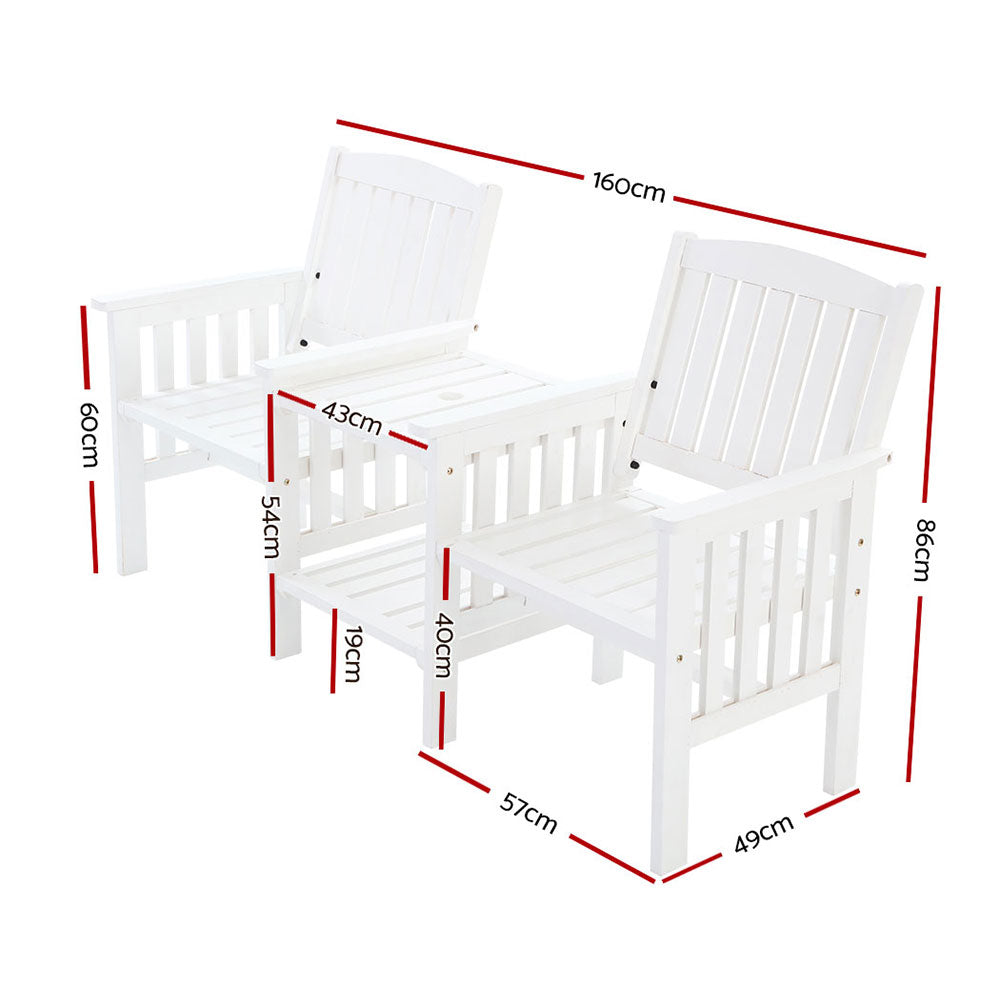 Garden Bench Chair Table Loveseat Wooden Outdoor Furniture Patio Park White Fast shipping On sale