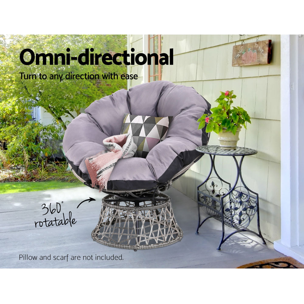 Papasan Chair - Grey Outdoor Furniture Fast shipping On sale