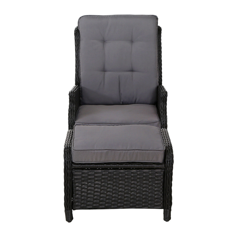 Recliner Chair Sun lounge Setting Outdoor Furniture Patio Wicker Sofa Fast shipping On sale