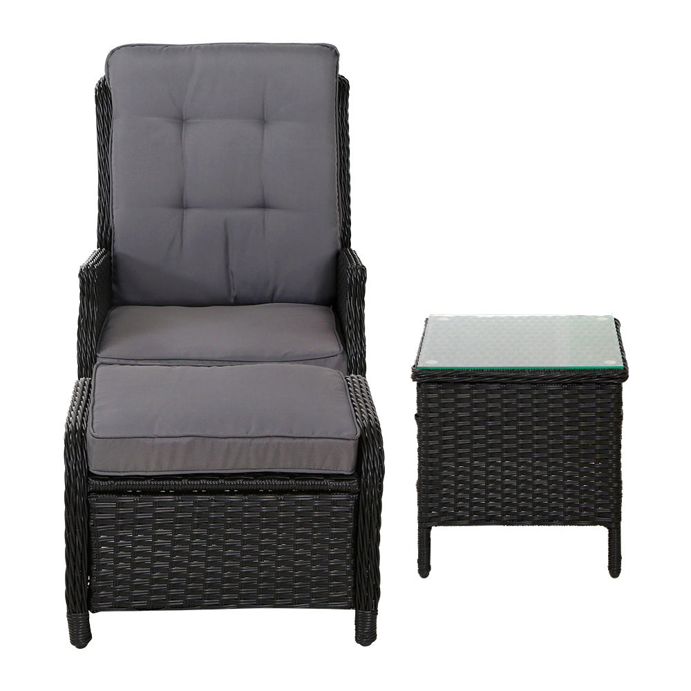 Recliner Chairs Sun lounge Setting Outdoor Furniture Patio Garden Wicker Sets Fast shipping On sale