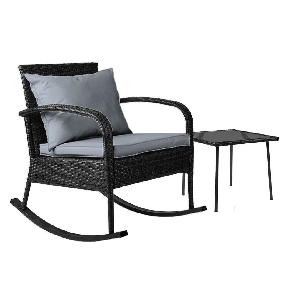 Wicker Rocking Chairs Table Set Outdoor Setting Recliner Patio Furniture Sets Fast shipping On sale