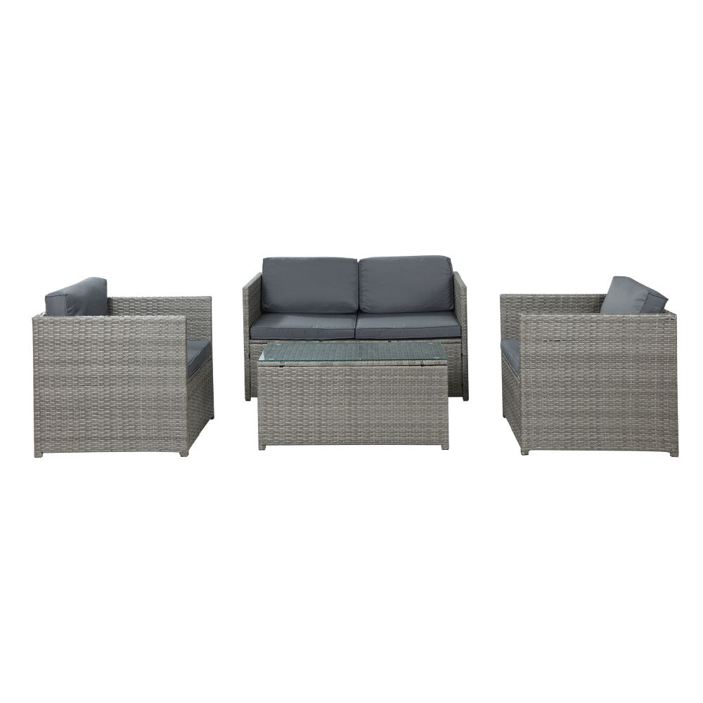 Gardeon Outdoor Furniture Sofa Set 4-Seater Wicker Lounge Setting Table Chairs Sets Fast shipping On sale