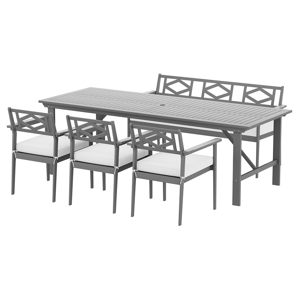 Gardeon 5pcs Outdoor Furniture Dining Set Chair Table Patio Acacia Wood 6 Seater