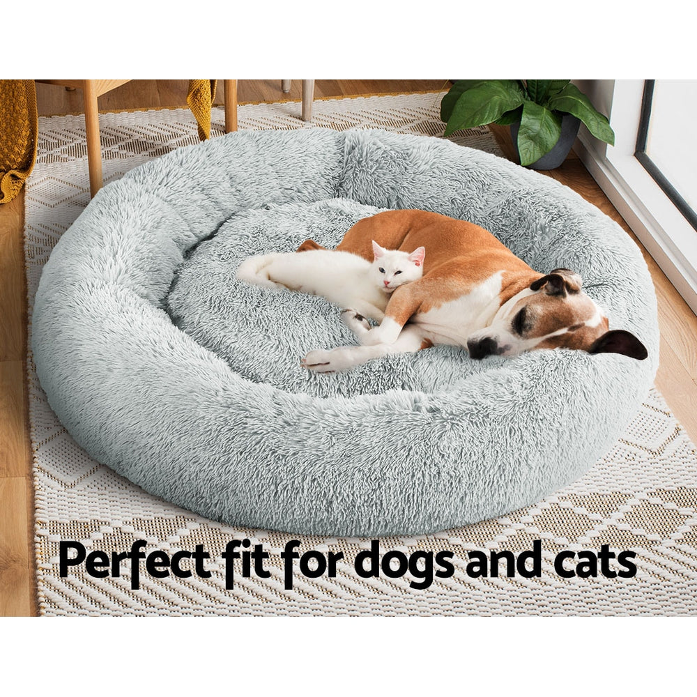 Pet Bed Dog Cat Calming Extra Large 110cm Light Grey Sleeping Comfy Washable Cares Fast shipping On sale