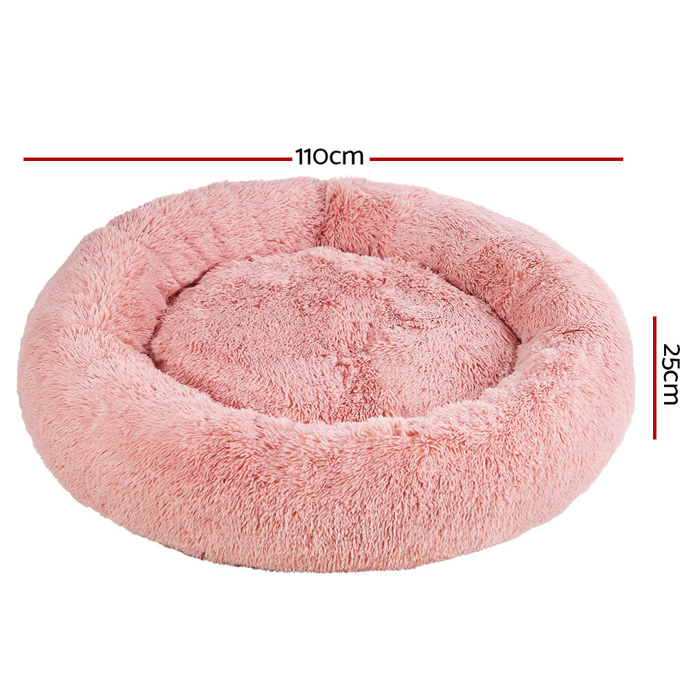 Pet Bed Dog Cat Calming Extra Large 110cm Pink Sleeping Comfy Washable Cares Fast shipping On sale