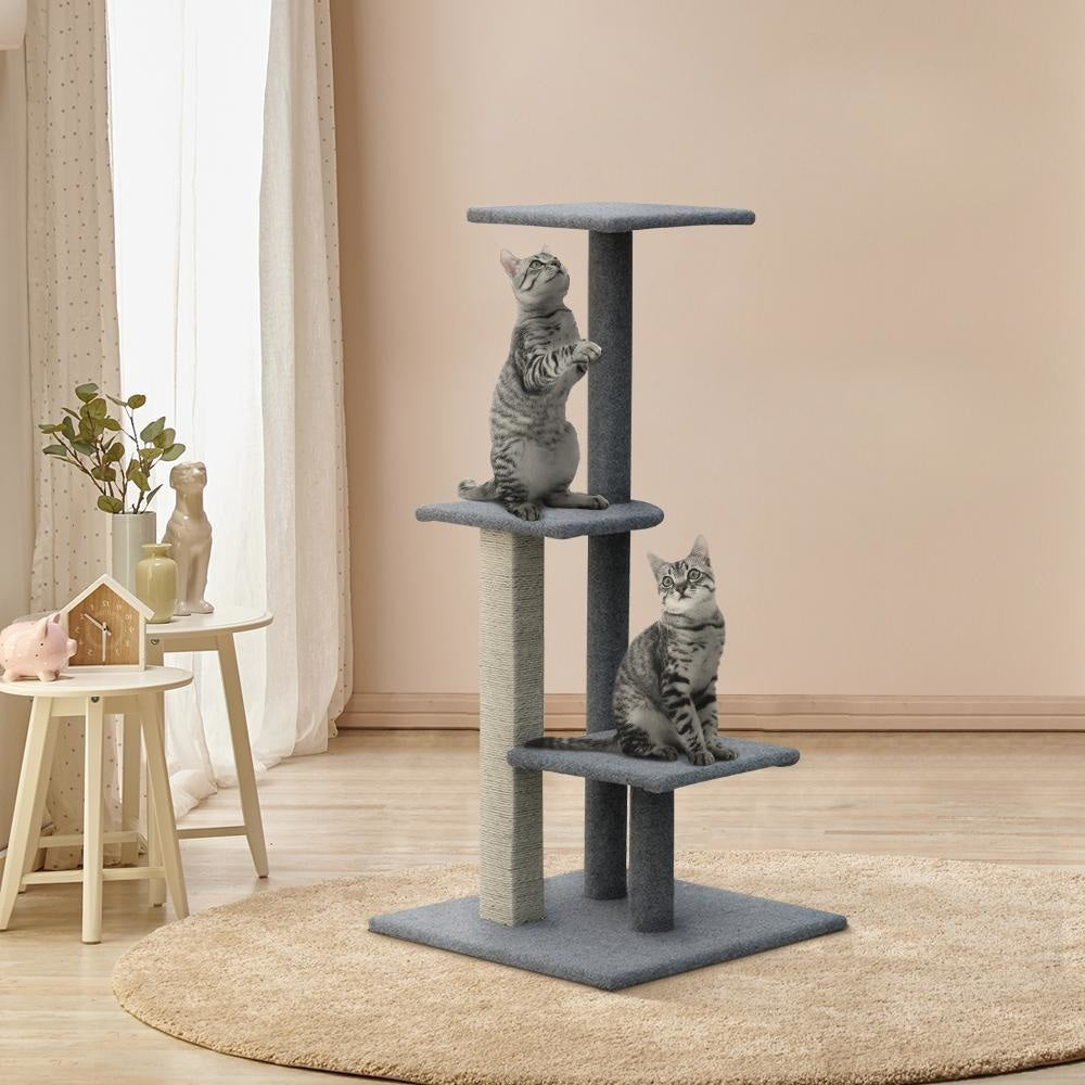 Cat Tree 124cm Trees Scratching Post Scratcher Tower Condo House Furniture Wood Steps Supplies Fast shipping On sale