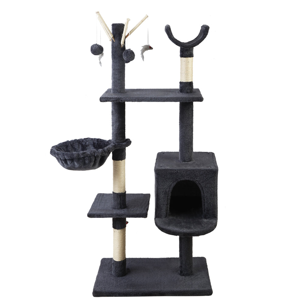 Cat Tree 140cm Trees Scratching Post Scratcher Tower Condo House Furniture Wood