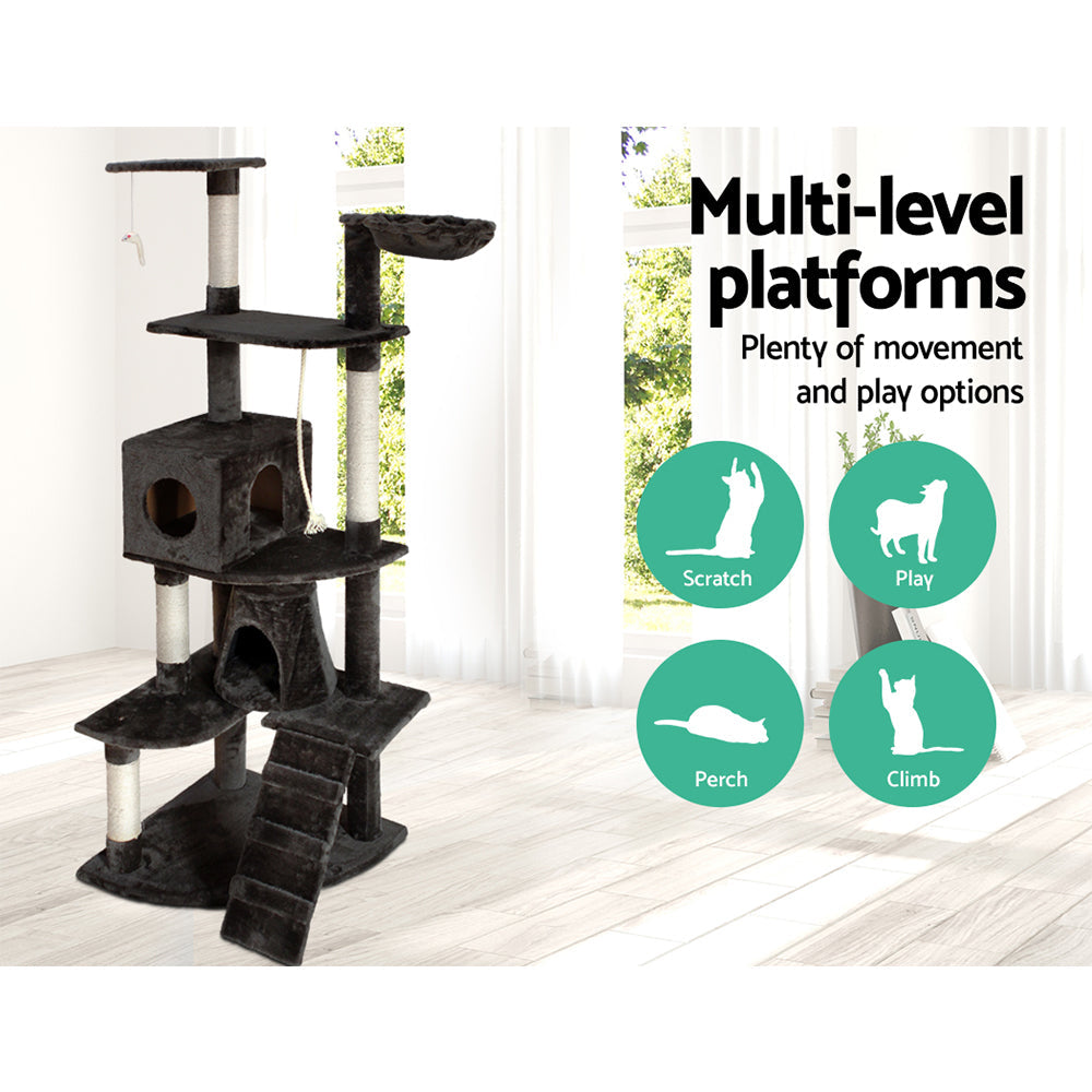 Cat Tree 193cm Trees Scratching Post Scratcher Tower Condo House Furniture Wood Supplies Fast shipping On sale