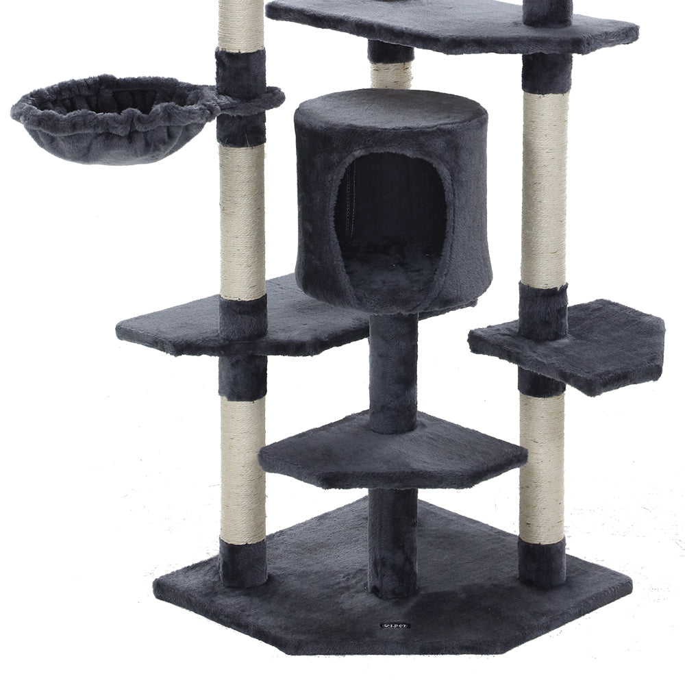 Cat Tree 203cm Trees Scratching Post Scratcher Tower Condo House Furniture Wood