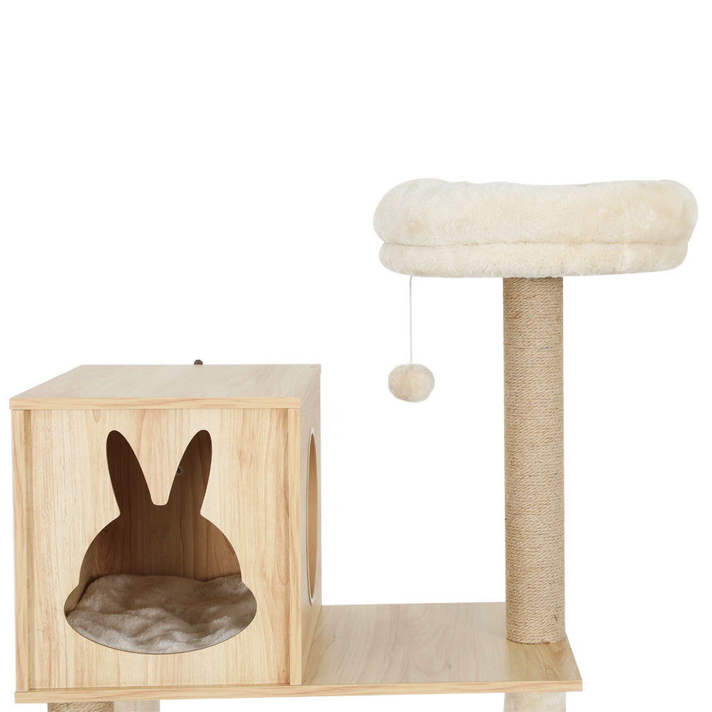 i.Pet Cat Tree Tower Scratching Post Scratcher Wood Bed Condo Toys House 141cm Cares Fast shipping On sale