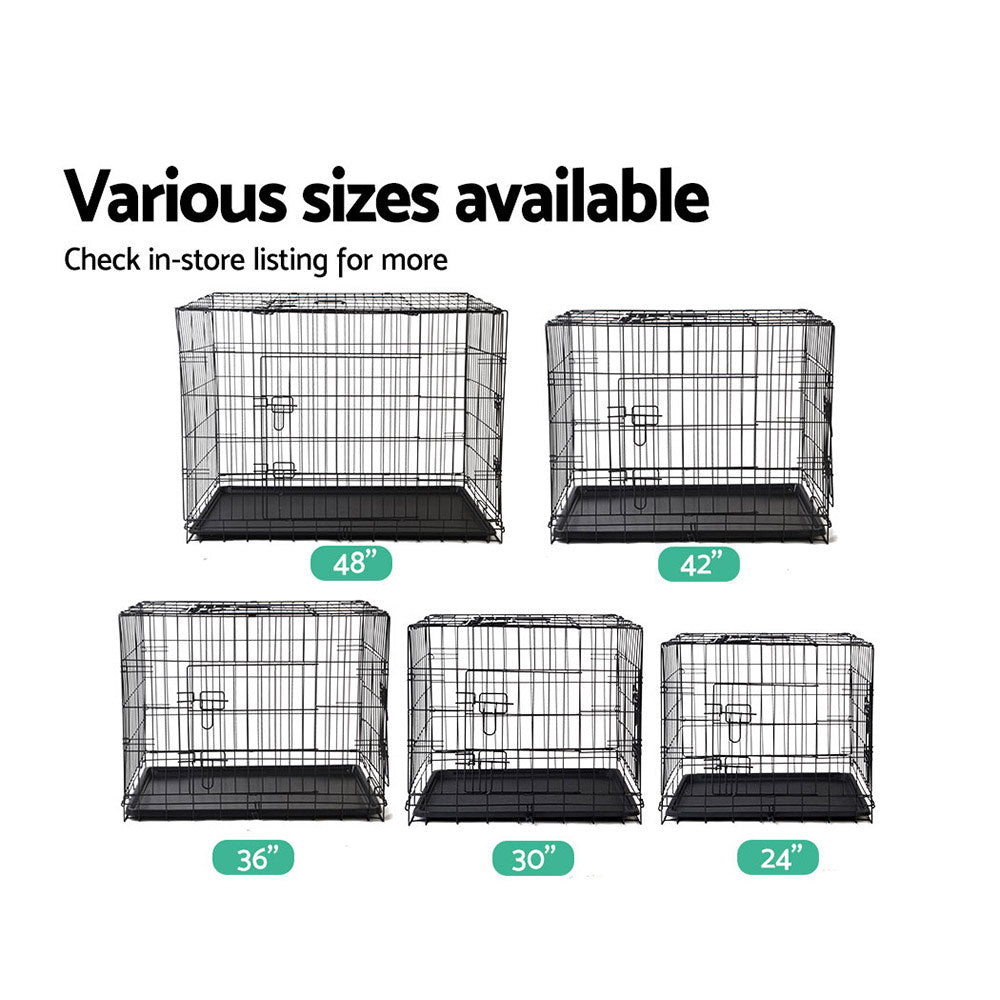 36inch Pet Dog Cat Fold Down Large Cage - Black Supplies Fast shipping On sale