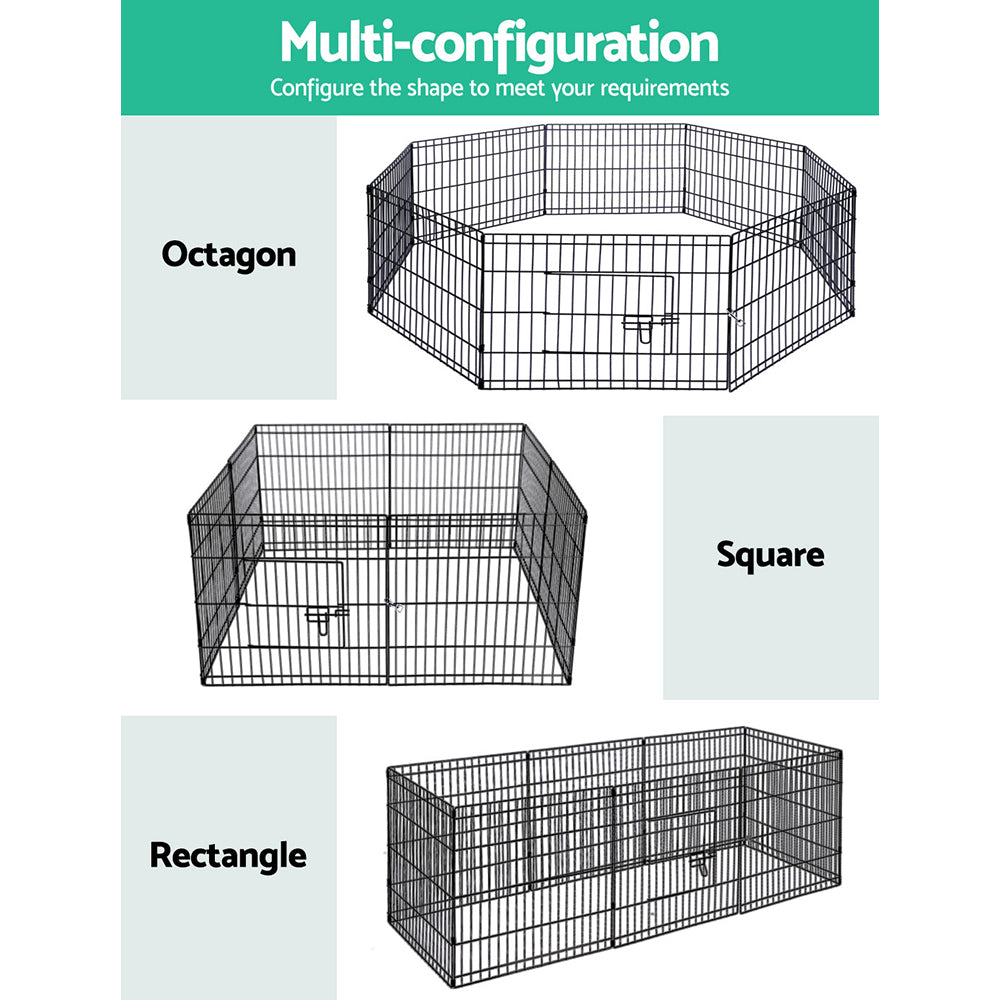2X24" 8 Panel Pet Dog Playpen Puppy Exercise Cage Enclosure Fence Play Pen
