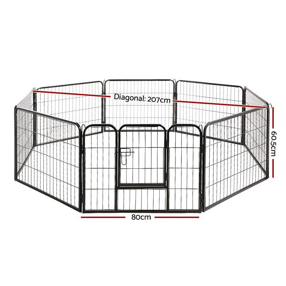 8 Panel Pet Dog Playpen Puppy Exercise Cage Enclosure Fence Play Pen 80x60cm